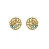 Lavish By Tricia Milaneze Women's Neutrals / Gold / Blue Seafoam Blue Mix Moira Mini Post Handmade Earrings