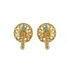 Lavish By Tricia Milaneze Women's Neutrals / Gold / Blue Seafoam Blue Mix Moira Post Dangle Handmade Earrings