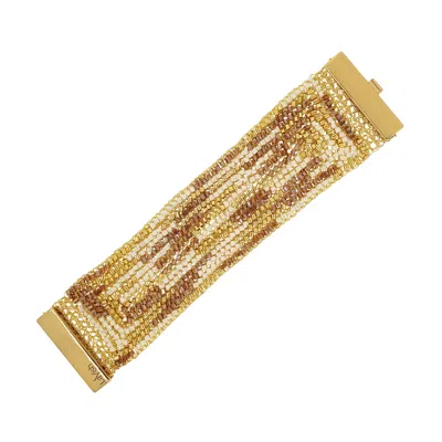 Lavish By Tricia Milaneze Women's Neutrals / Gold / Brown Golden Mix Signature Handmade Bracelet