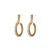 Lavish By Tricia Milaneze Women's Neutrals / Gold Clear & Gold Phi Mini Hoops Handmade Crochet Earrings