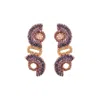 Lavish By Tricia Milaneze Women's Neutrals / Gold / Pink Breeze Lavender Mix Althea Cascade Handmade Crochet Earring