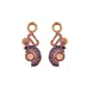 Lavish By Tricia Milaneze Women's Neutrals / Gold / Pink Breeze Lavender Mix Althea Dangle Handmade Earrings
