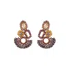 Lavish By Tricia Milaneze Women's Neutrals / Gold / Pink Breeze Lavender Mix Althea Handmade Crochet Earrings