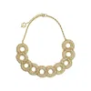 Lavish By Tricia Milaneze Women's Neutrals / Gold / White Pearl & Gold Gush Handmade Crochet Necklace