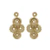 Lavish By Tricia Milaneze Women's Neutrals / Gold / White Vintage Gold Juliette Handmade Crochet Earrings