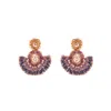 Lavish By Tricia Milaneze Women's Neutrals / Pink / Purple Breeze Lavender Mix Althea Mini Dangle Handmade Earrings