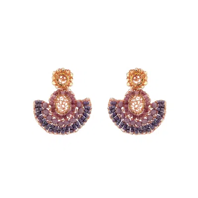Lavish By Tricia Milaneze Women's Neutrals / Pink / Purple Breeze Lavender Mix Althea Mini Dangle Handmade Earrings