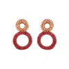 Lavish By Tricia Milaneze Women's Neutrals / Pink / Purple Sunset Coral Mix Nyx Handmade Crochet Earrings