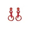 Lavish By Tricia Milaneze Women's Pink / Gold / Red Neon Fuchsia Mix Grace Handmade Crochet Earrings