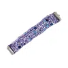 Lavish By Tricia Milaneze Women's Pink / Purple / Blue Neon Purple Mix Aurora Handmade Crochet Bracelet