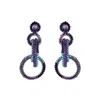 Lavish By Tricia Milaneze Women's Pink / Purple / Blue Neon Purple Mix Grace Handmade Crochet Earrings