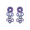 Lavish By Tricia Milaneze Women's Pink / Purple / Blue Neon Purple Mix Moira Chandelier Handmade Earrings