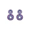 Lavish By Tricia Milaneze Women's Pink / Purple / Blue Neon Purple Mix Moira Handmade Earrings