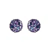Lavish By Tricia Milaneze Women's Pink / Purple / Blue Neon Purple Mix Moira Mini Post Handmade Earrings