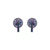 Lavish By Tricia Milaneze Women's Pink / Purple / Blue Neon Purple Mix Moira Post Dangle Handmade Earrings