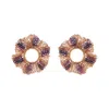 Lavish By Tricia Milaneze Women's Pink / Purple / Rose Gold Breeze Lavender Mix Gaia Maxi Post Handmade Crochet Earrings