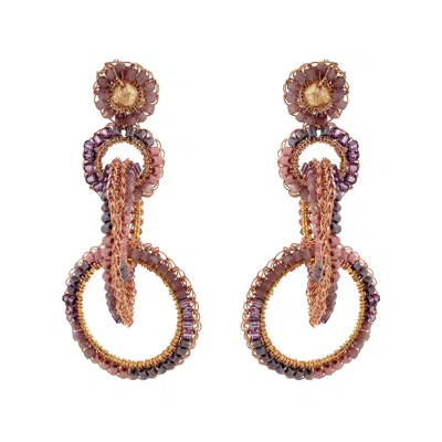 Lavish By Tricia Milaneze Women's Pink / Purple / Rose Gold Breeze Lavender Mix Grace Handmade Earrings