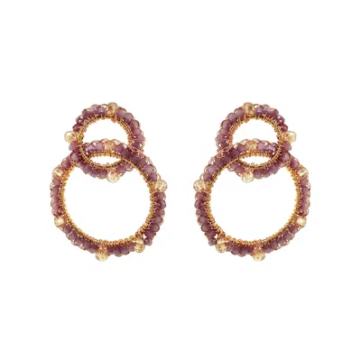 Lavish By Tricia Milaneze Women's Pink / Purple / Rose Gold Breeze Lavender Mix High Roller Handmade Crochet Earrings