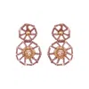 Lavish By Tricia Milaneze Women's Pink / Purple / Rose Gold Breeze Lavender Mix Themis Duo Handmade Crochet Earrings
