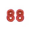 Lavish By Tricia Milaneze Women's Pink / Purple / Yellow Neon Fuchsia Mix Gush Small Handmade Crochet Earrings