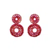 Lavish By Tricia Milaneze Women's Pink / Purple / Yellow Neon Fuchsia Mix Moira Handmade Earrings