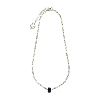 Lavish By Tricia Milaneze Women's Silver / Black Royal Black Mix High Roller Handmade Crochet Necklace
