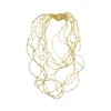 Lavish By Tricia Milaneze Women's White Clear & Gold Multi Strings Handmade Necklace In White