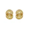 Lavish By Tricia Milaneze Women's White / Gold / Neutrals Pearl & Gold Minerva Duo Handmade Crochet Earrings