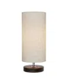Lavish Home 12.25" Modern Led Cylinder Table Lamp In Brown And Linen