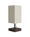 Lavish Home 14" Usb Modern Desk Rectangle Desk Lamp In Linen,brown