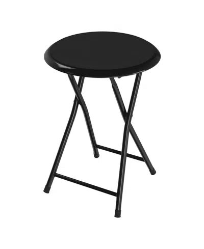 Lavish Home 18" Steel Portable Folding Bar Stool In Black