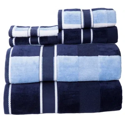 Lavish Home 18pc Towel Set - Cotton Bathroom Accessories With Bath Towels, Hand Towels, And Wash Cloths - Solid  In Navy