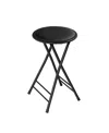 Lavish Home 24" Steel Portable Folding Bar Stool In Black