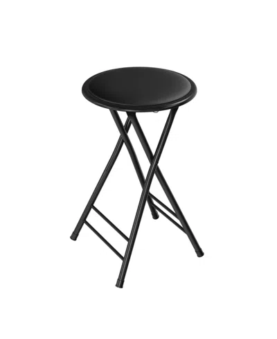Lavish Home 24" Steel Portable Folding Bar Stool In Black