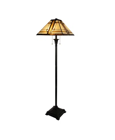 Lavish Home 24" Tiffany Style Floor Lamp In Brown
