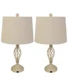 Lavish Home 24.41" Usb Charging Led Table Lamp Set In Sand