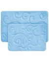 Lavish Home 2p Memory Foam Bath Mat Set In Blue