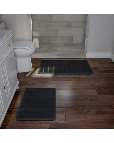 LAVISH HOME LAVISH HOME 2PC MEMORY FOAM QUICK DRY BATH MAT