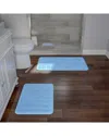 Lavish Home 2pc Memory Foam Quick Dry Bath Mat In Blue