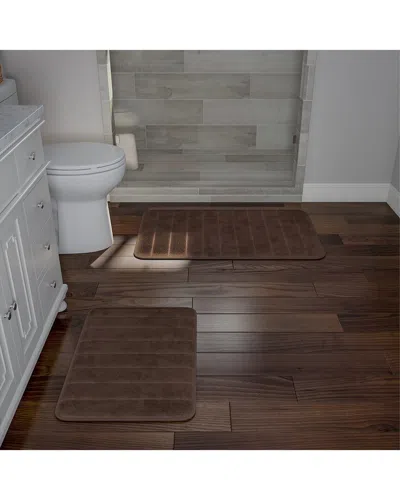 LAVISH HOME LAVISH HOME 2PC MEMORY FOAM QUICK DRY BATH MAT