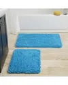 Lavish Home 2pc Memory Foam Shag Bath Mat In Blue