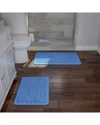 Lavish Home 2pc Soft Memory Foam Bath Mat Set In Blue