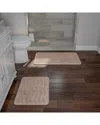 Lavish Home 2pc Soft Memory Foam Bath Mat Set In Taupe