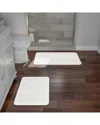 Lavish Home 2pc Soft Memory Foam Bath Mat Set In White