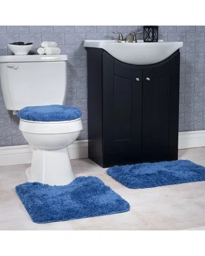 LAVISH HOME LAVISH HOME 3PC SUPER PLUSH BATH RUG SET