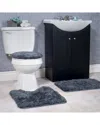 Lavish Home 3pc Super Plush Bath Rug Set In Platinum