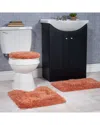 Lavish Home 3pc Super Plush Bath Rug Set In Rust