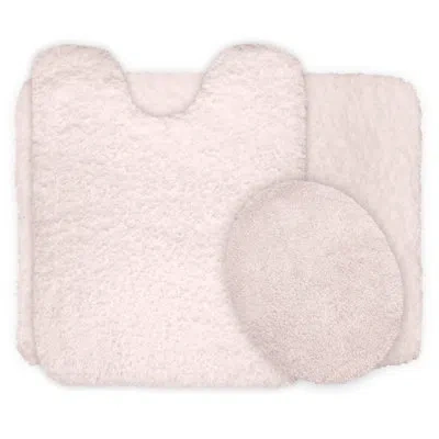 Lavish Home 3-piece Bathroom Rug Set In Ivory