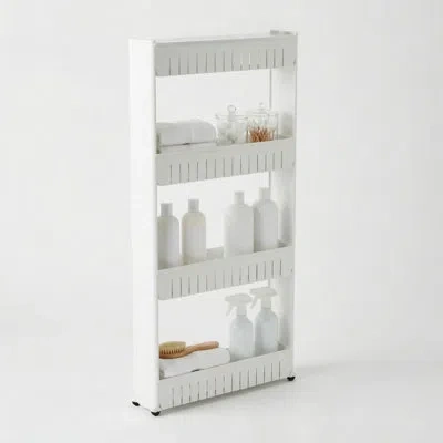 Lavish Home 4-tier Storage Organizer Rack - Plastic Rolling Cart For Office, Dorm, Bedroom, Bathroom, And Laundr