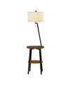 LAVISH HOME 58" MID-CENTURY MODERN FLOOR LAMP WITH TABLE